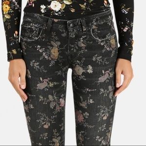 R13 boyfriend light floral jeans